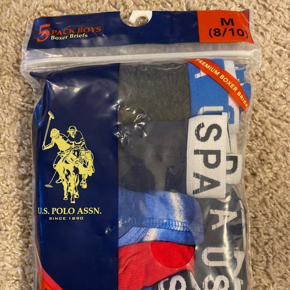 U.S. Polo Assn. 5 Pack Boys Boxer Briefs - Picture 1 of 2